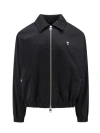 AMI ALEXANDRE MATTIUSSI COTTON JACKET WITH FRONTAL LOGO PATCH