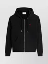 Ami Alexandre Mattiussi Zip-up Hoodie With Kangaroo Pocket And Drawstring Hood