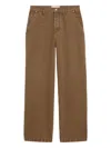 Ami Alexandre Mattiussi Brown Cotton Large Fit Jeans Brown In Brown