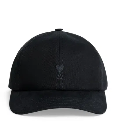 Ami Alexandre Mattiussi Cotton Logo Cap In Black