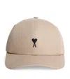 Ami Alexandre Mattiussi Cotton Logo Cap In Sand