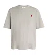 Ami Alexandre Mattiussi Logo Heavy Cotton T-shirt In Grey