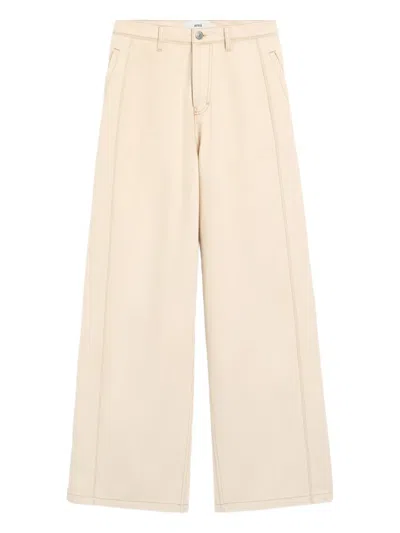 Ami Alexandre Mattiussi Cotton Loose-fit Jeans In Neutral
