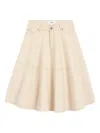 Ami Alexandre Mattiussi Cotton Midi Skirt In Neutral