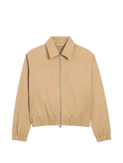 Ami Alexandre Mattiussi Beige Cotton Padded Jacket With Ami De Coeur Beige In Neutral