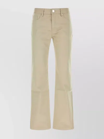 Ami Alexandre Mattiussi Cotton Pant With Back Pockets And Wide Leg In Brown