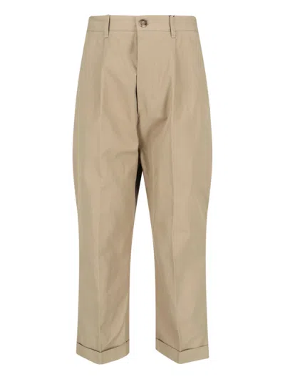 Ami Alexandre Mattiussi Straight-leg Casual Trousers With Tailored Silhouette In Brown