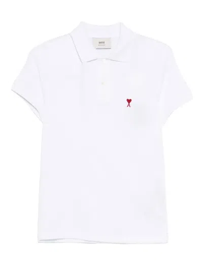 Ami Alexandre Mattiussi Cotton Polo Shirt In White