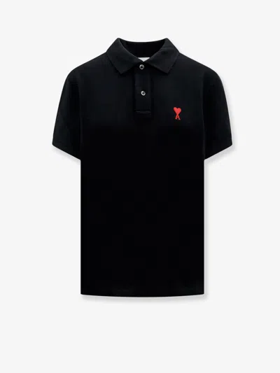 AMI ALEXANDRE MATTIUSSI COTTON POLO SHIRT WITH ICONIC EMBROIDERY