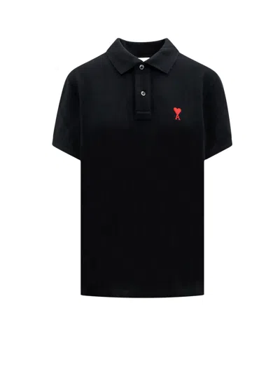 AMI ALEXANDRE MATTIUSSI COTTON POLO SHIRT WITH ICONIC EMBROIDERY