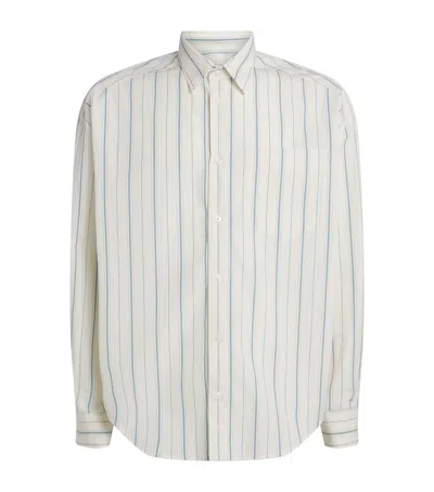 Ami Alexandre Mattiussi Cotton Poplin Stripe Shirt In Green