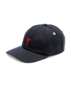 Ami Alexandre Mattiussi Cotton Red Adc Embroidered Baseball Cap In Black