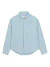 Ami Alexandre Mattiussi Blue Cotton Embossed Ami De Coeur Boxy Shirt Blue In Blue