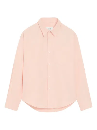 AMI ALEXANDRE MATTIUSSI AMI DE COEUR EMBOSSED COTTON BOXY SHIRT