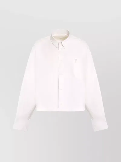 Ami Alexandre Mattiussi Cotton Shirt With Chest Pocket And Collared Neck