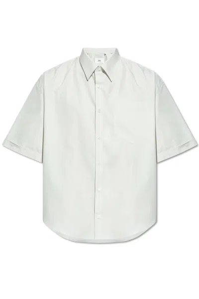 Ami Alexandre Mattiussi Cotton Shirt With Logo In Grey