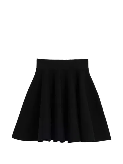 Ami Alexandre Mattiussi Cotton Short Godet Skirt In Black
