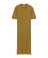Ami Alexandre Mattiussi Mustard Cotton Short Sleeve Midi Dress Yellow In Mustard Yellow