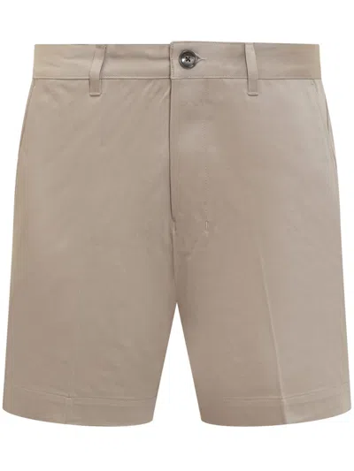 Ami Alexandre Mattiussi Cotton Shorts In Light Beige