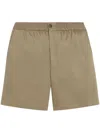 Ami Alexandre Mattiussi Khaki Cotton Elasticated Waist Shorts In Neutrals