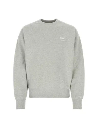 Ami Alexandre Mattiussi Cotton Sweater In Gray