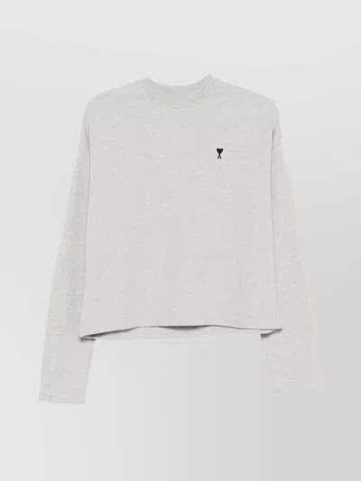 AMI ALEXANDRE MATTIUSSI COTTON SWEATSHIRT WITH CREW NECK AND LONG SLEEVES