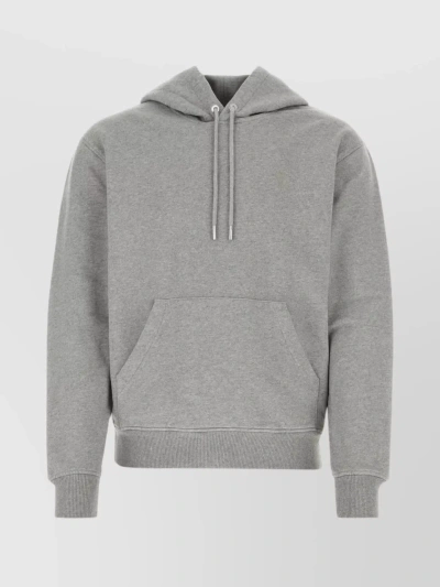 Ami Alexandre Mattiussi Cotton Sweatshirt With Hood And Drawstring In Gray