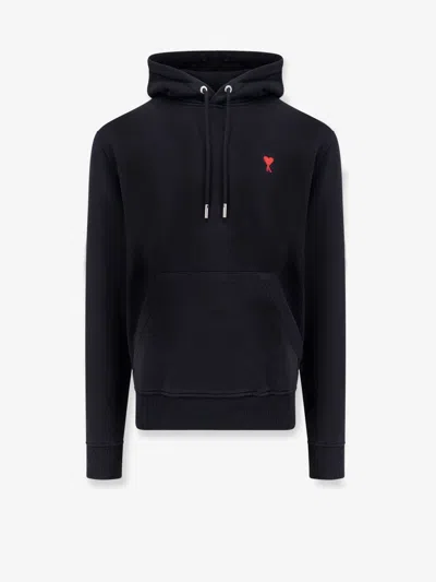 Ami Alexandre Mattiussi Cotton Sweatshirt With Logo Embroidery In Black