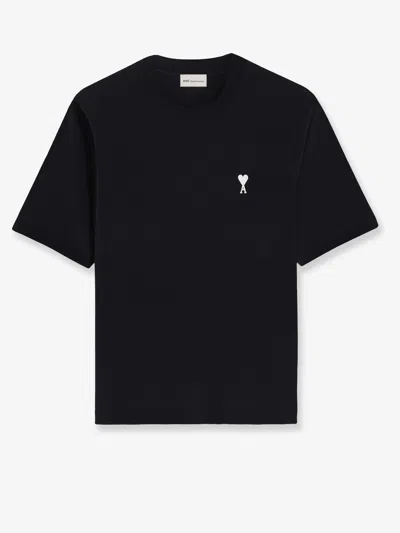 Ami Alexandre Mattiussi Ami De Coeur Logo-embroidered T-shirt In Gray