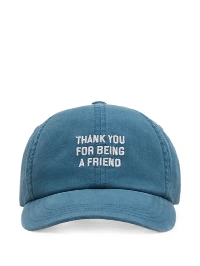 Ami Alexandre Mattiussi Cotton Thank You For Being A Friend Cap In Blue