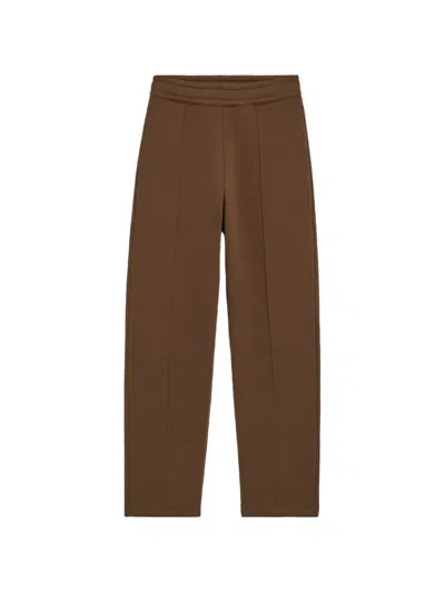 Ami Alexandre Mattiussi Cotton Track Pants With Embossed Ami De Coeur In Brown