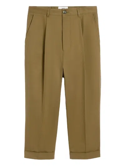 AMI ALEXANDRE MATTIUSSI COTTON OVERSIZED CARROT TROUSERS