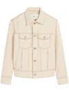 Ami Alexandre Mattiussi Classic Denim Jacket With Structured Silhouette In Neutrals