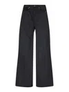 Ami Alexandre Mattiussi Ami Wide Leg Cotton Trousers With Front Pockets In Black