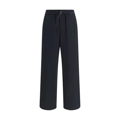 Ami Alexandre Mattiussi Cotton Wide-leg Pants In Blue