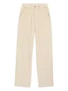 Ami Alexandre Mattiussi Logo Patch Corduroy Pants In Neutral