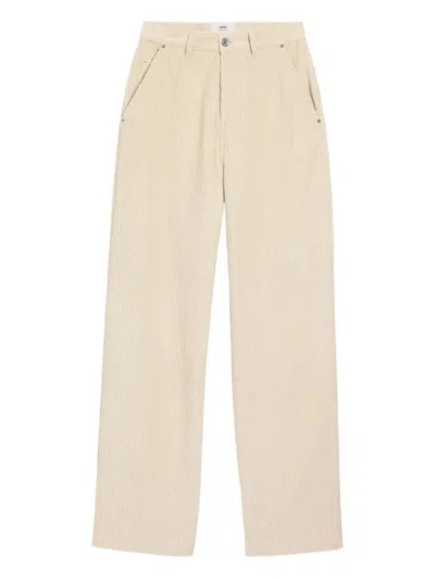 AMI ALEXANDRE MATTIUSSI COTTON WIDE-LEG TROUSERS