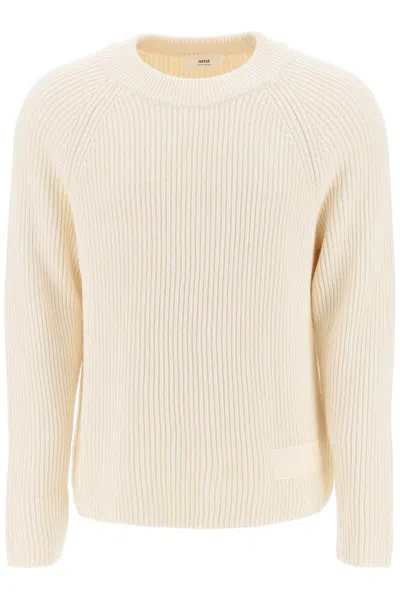Ami Alexandre Mattiussi Ami Crewneck Sweater In White