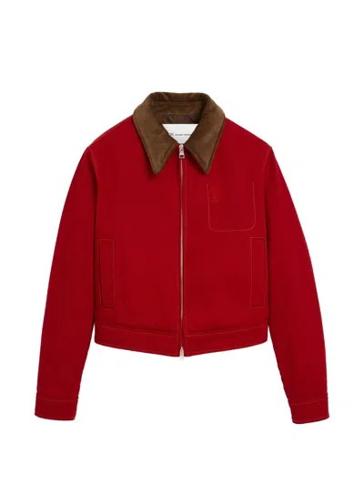 Ami Alexandre Mattiussi Cotton Zipped Jacket With Ami De Coeur In Red