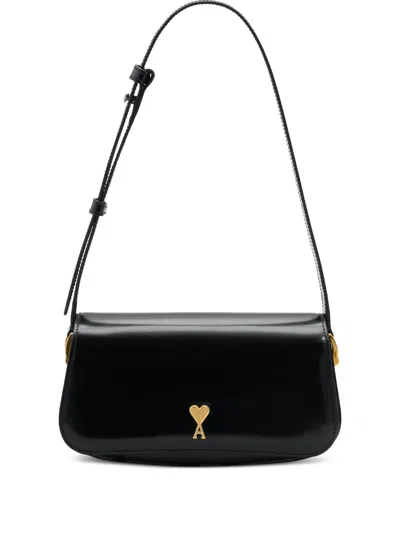 Ami Alexandre Mattiussi Cow Leather Shoulder Paris Paris Bag In Black