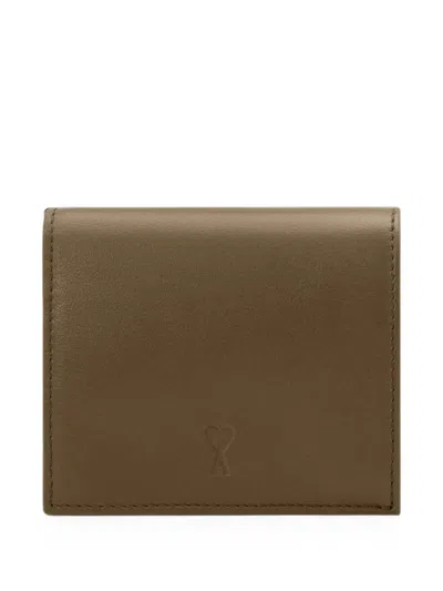 Ami Alexandre Mattiussi Cowhide-leather Bifold Wallet With Ami De Coeur In Brown