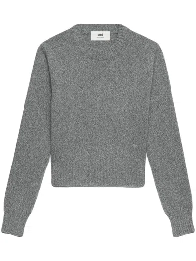 Ami Alexandre Mattiussi Cozy And Chic: Ami Of Coeur Cashmere-blend Sweater For Women In Grey