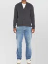 Ami Alexandre Mattiussi Cozy Heart Friend V-neck Cardigan In Gray