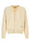 Ami Alexandre Mattiussi Ami Paris Cream Cotton Blend Cardigan In Neutral