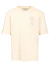 Ami Alexandre Mattiussi Classic Round Neck T-shirt With Subtle Logo Detail In White Cream