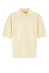 Ami Alexandre Mattiussi Ami Paris Cream Viscose Blend Oversize Polo Shirt In Neutral