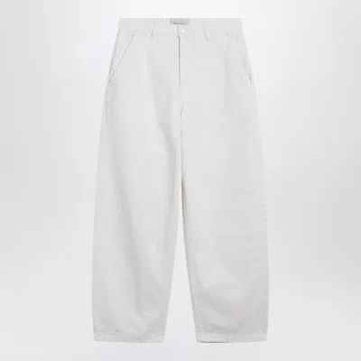 Ami Alexandre Mattiussi Denim Trousers Straight Leg Belt Loops Pockets In White