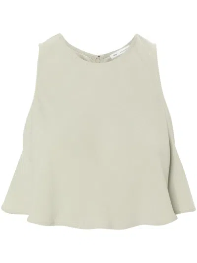 Ami Alexandre Mattiussi Sleeveless Crepe Crop Top In Neutrals