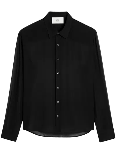 Ami Alexandre Mattiussi Crepe Shirt In Black