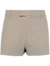 Ami Alexandre Mattiussi Crepe Wool Shorts In 2811 Light Taupe